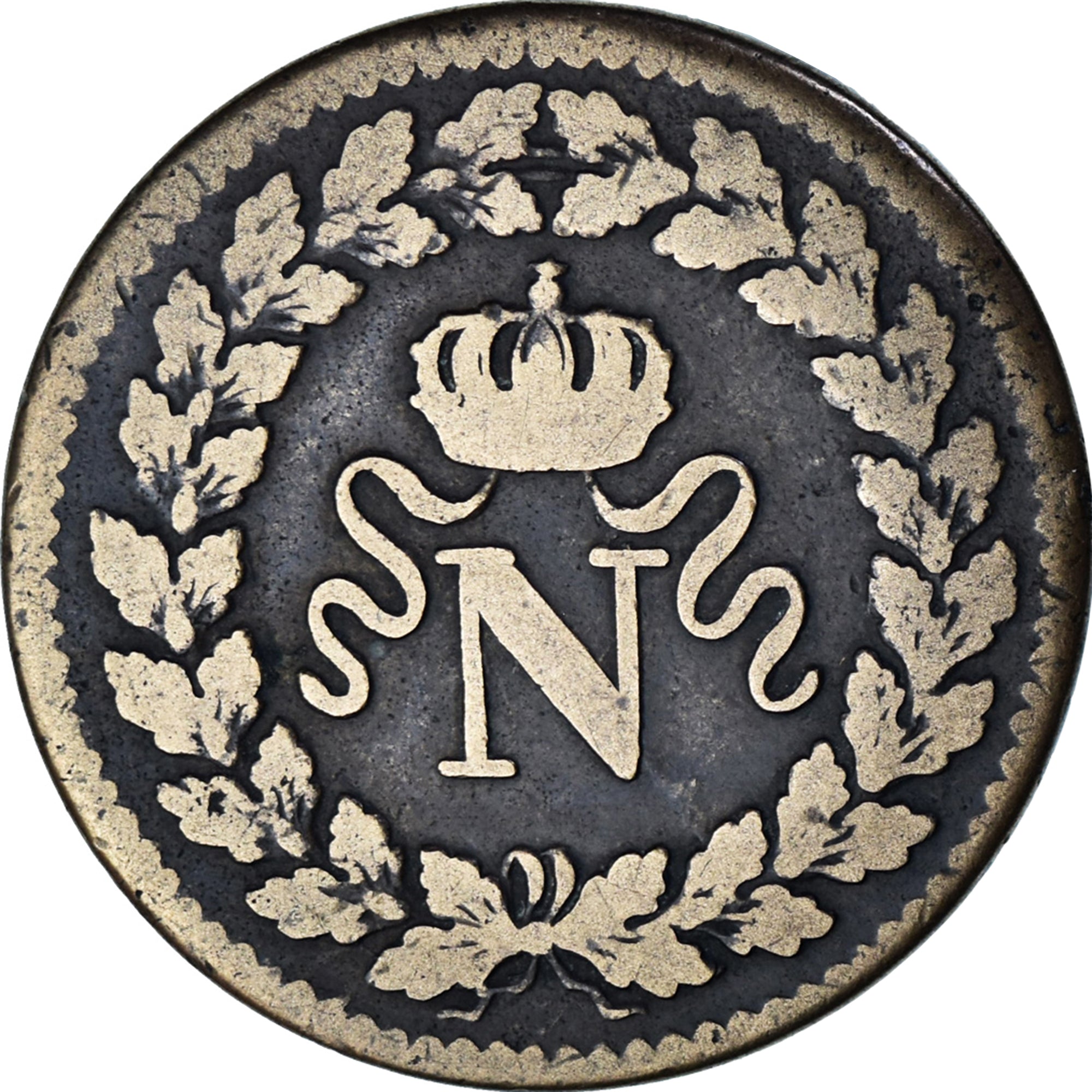 Coin, France, Napoleon I, Decime, 1814, Strasbourg, VF(30-35), Bronze, KM:700