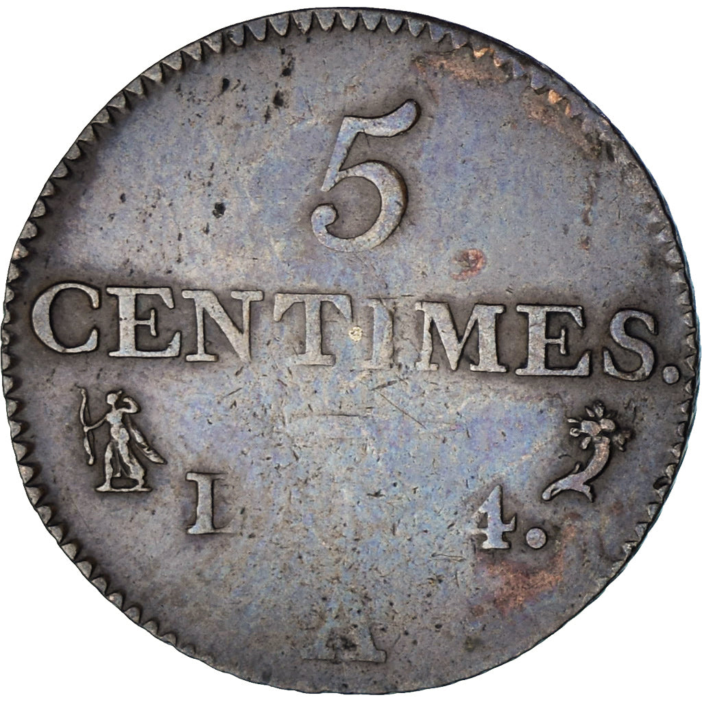 Monnaie, France, Dupré, 5 Centimes, AN 4, Paris, TB, Bronze, Gadoury:124