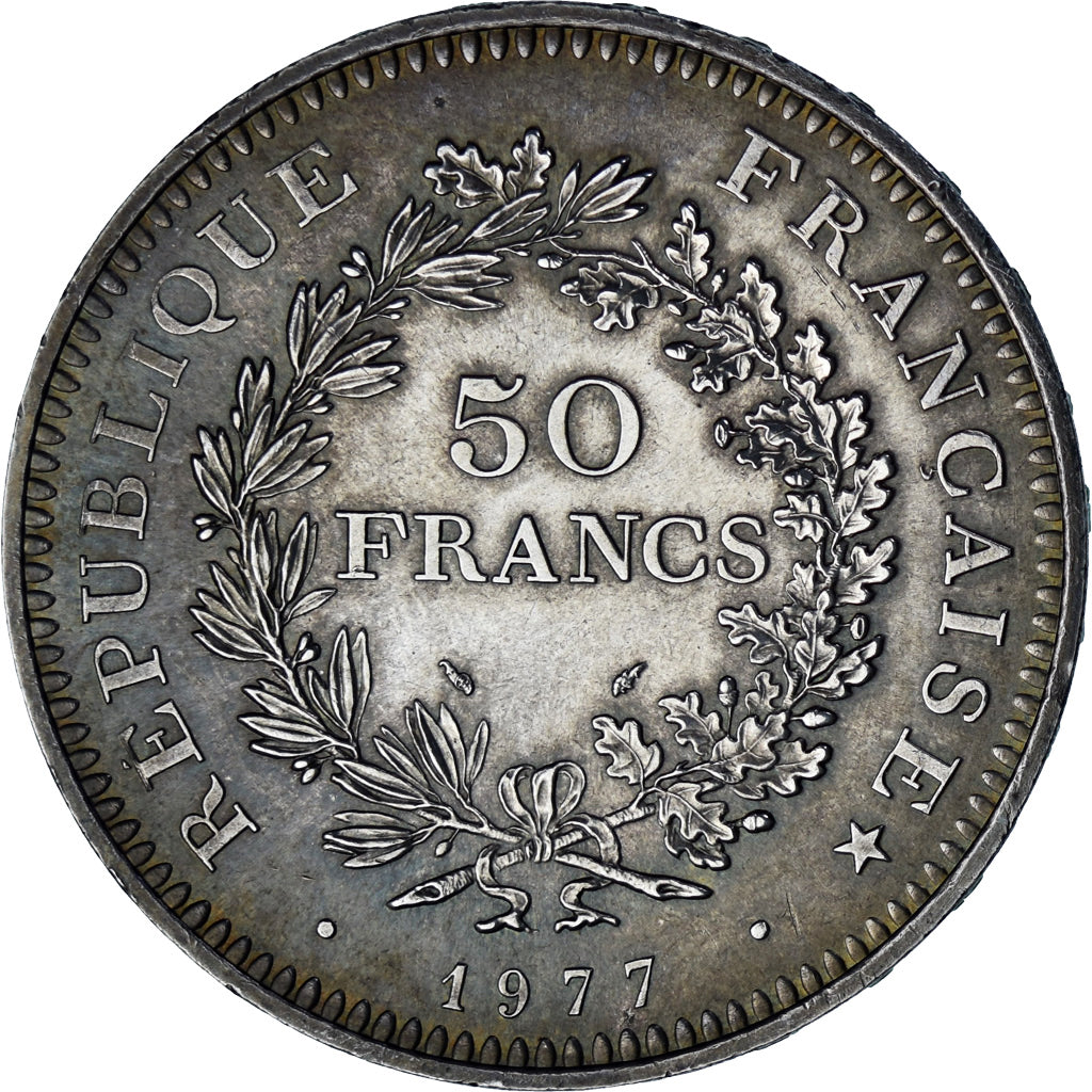 Coin, France, Hercule, 50 Francs, 1977, Paris, MS(60-62), Silver, KM:941.1