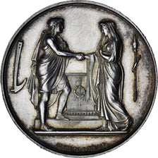 France, Medal, Noces, Mariage, Religion, 1871, Montagny, MS(60-62), Silver