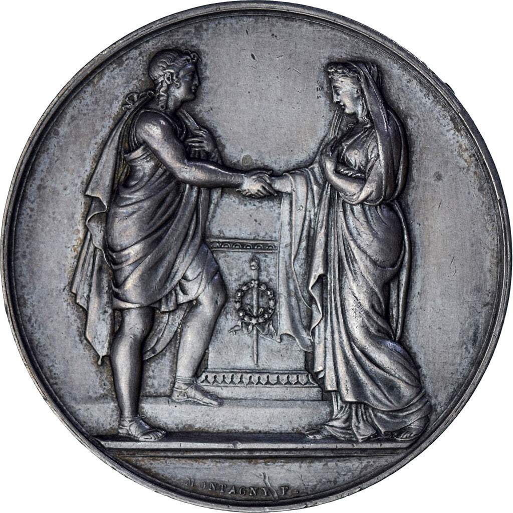 Frankreich, Medaille, Médaille de mariage, 1876, Montagny, VZ, Silber