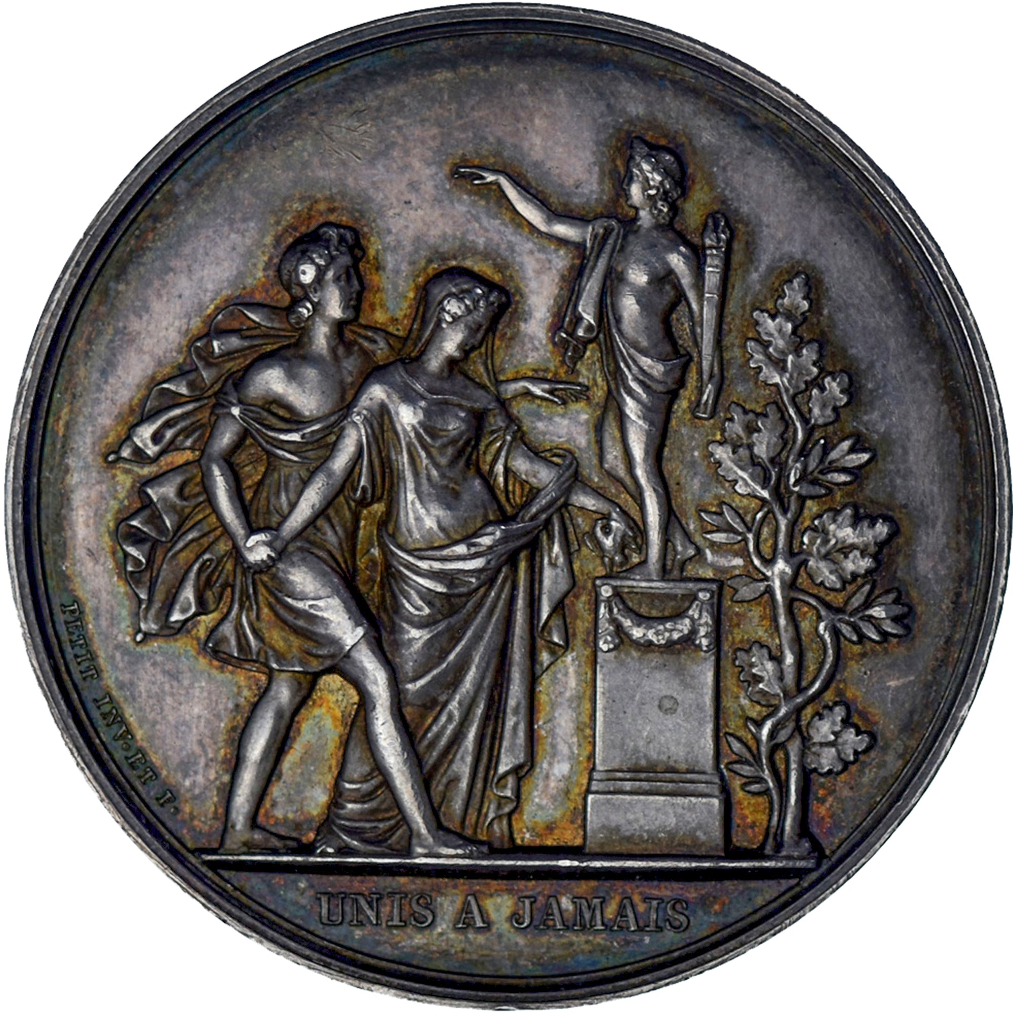Francja, medal, Médaille de mariage, 1854, Petit, MS(60-62), Srebro