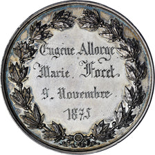 France, Medal, Médaille de mariage, 1875, MS(63), Silver