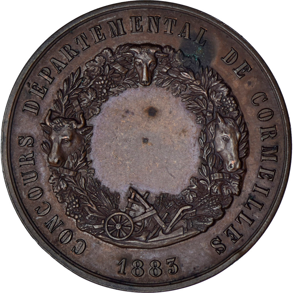 France, Medal, Concours Agricole de Cormeilles, Agriculture, 1883, AU(50-53)