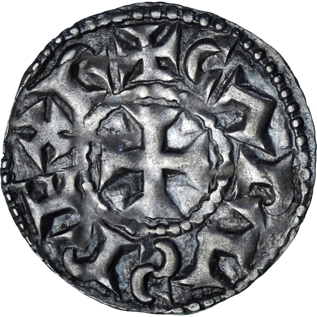 Moneda, Francia, Poitou, Charles II le Chauve, Denier, Melle, Immobilized type