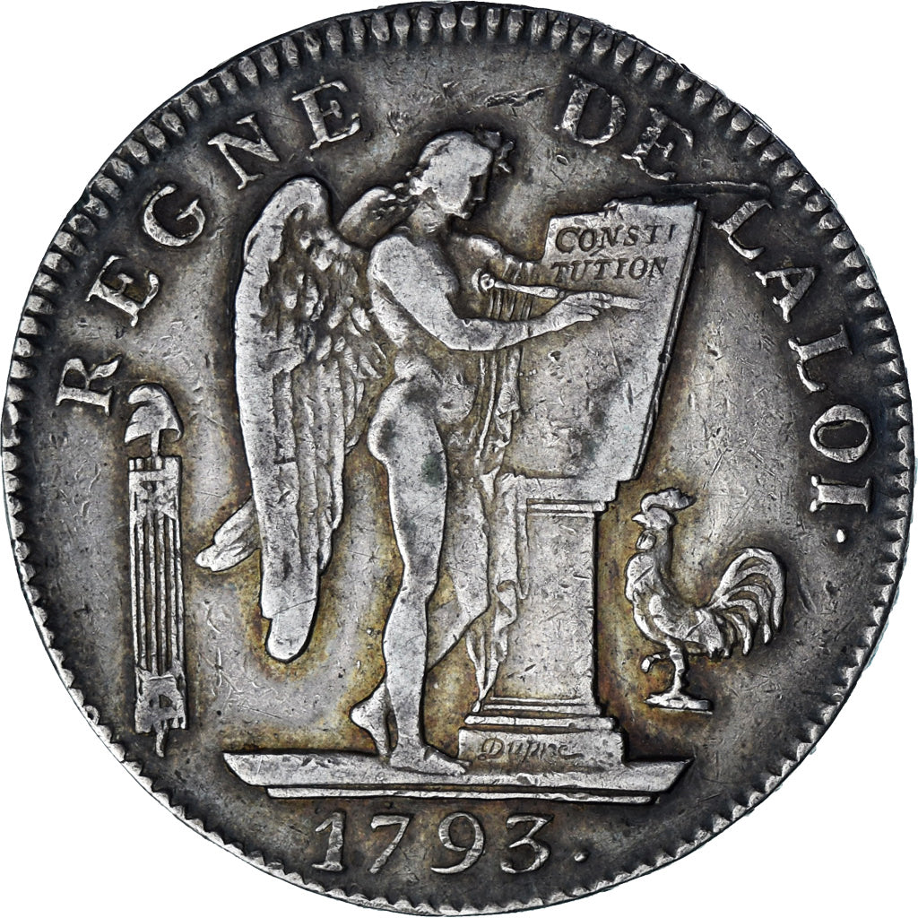 Coin, France, Écu de 6 livres françoise, 6 Livres, 1793, Paris, EF(40-45)