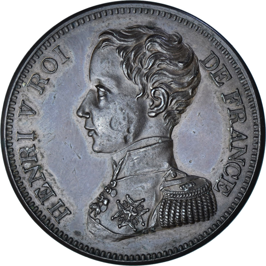 Moneta, Francia, Henri V, 5 Francs, 1830, module de 5 Francs, BB+, Bronzo