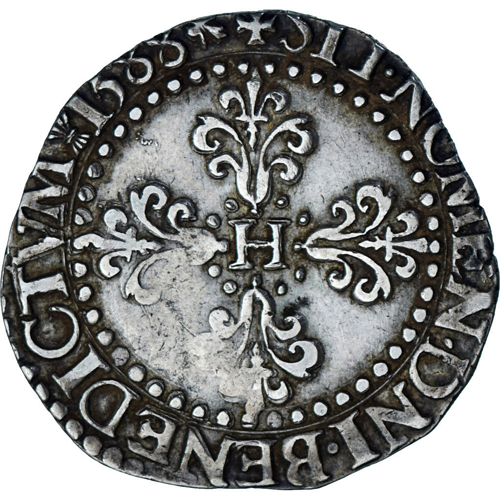 Munten, Frankrijk, Henri III, 1/2 Franc au col plat, 1588, La Rochelle, ZF