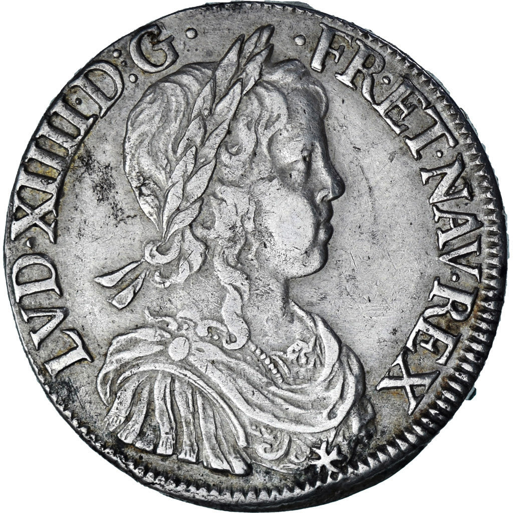 Frankrijk, Louis XIV, Écu à la mèche longue, 1652, Rouen, Zilver, ZF