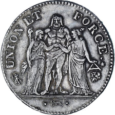 France, 5 Francs, Union et Force, AN 8, Bayonne, Silver, EF(40-45)