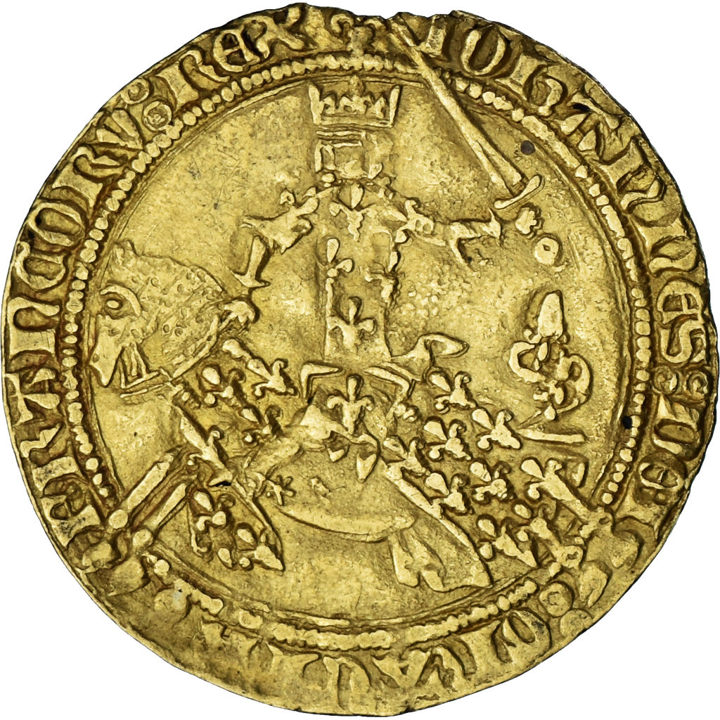 França, Jean II le Bon, Franc à cheval, 1350-1364, Dourado, EF(40-45)