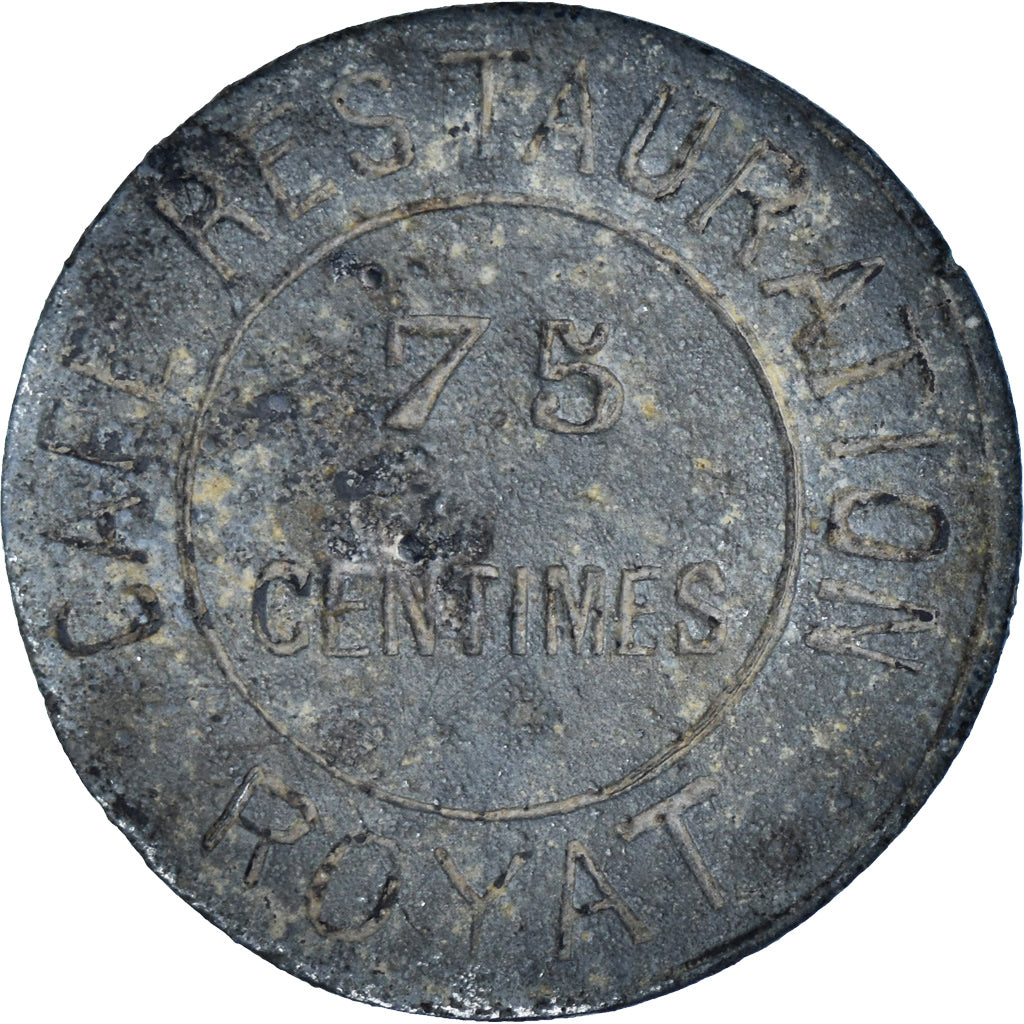 token, France, Café Restauration Royat, Token, VF(20-25), Métal