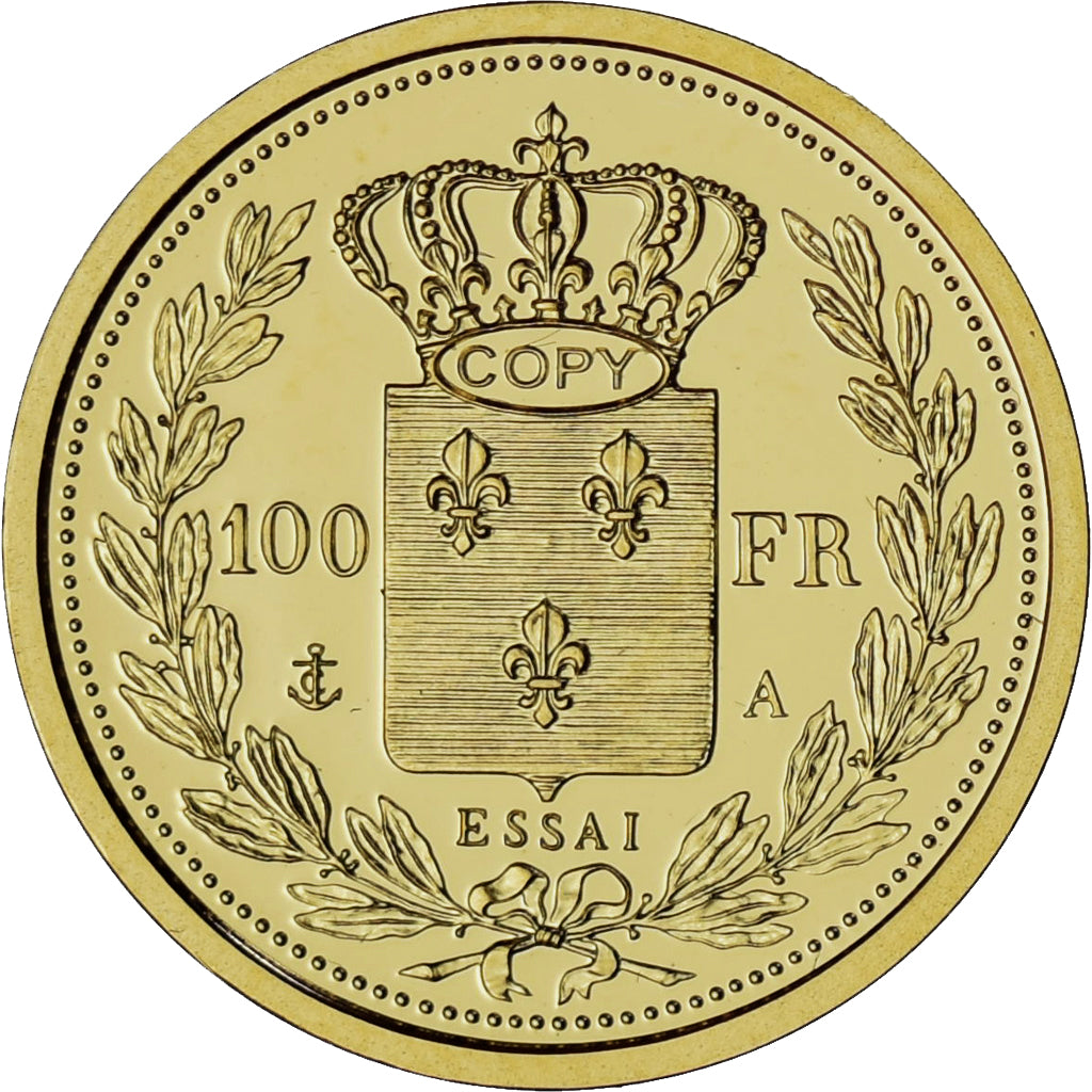 France, Médaille, 100 Francs Essai Charles X, Or, FDC