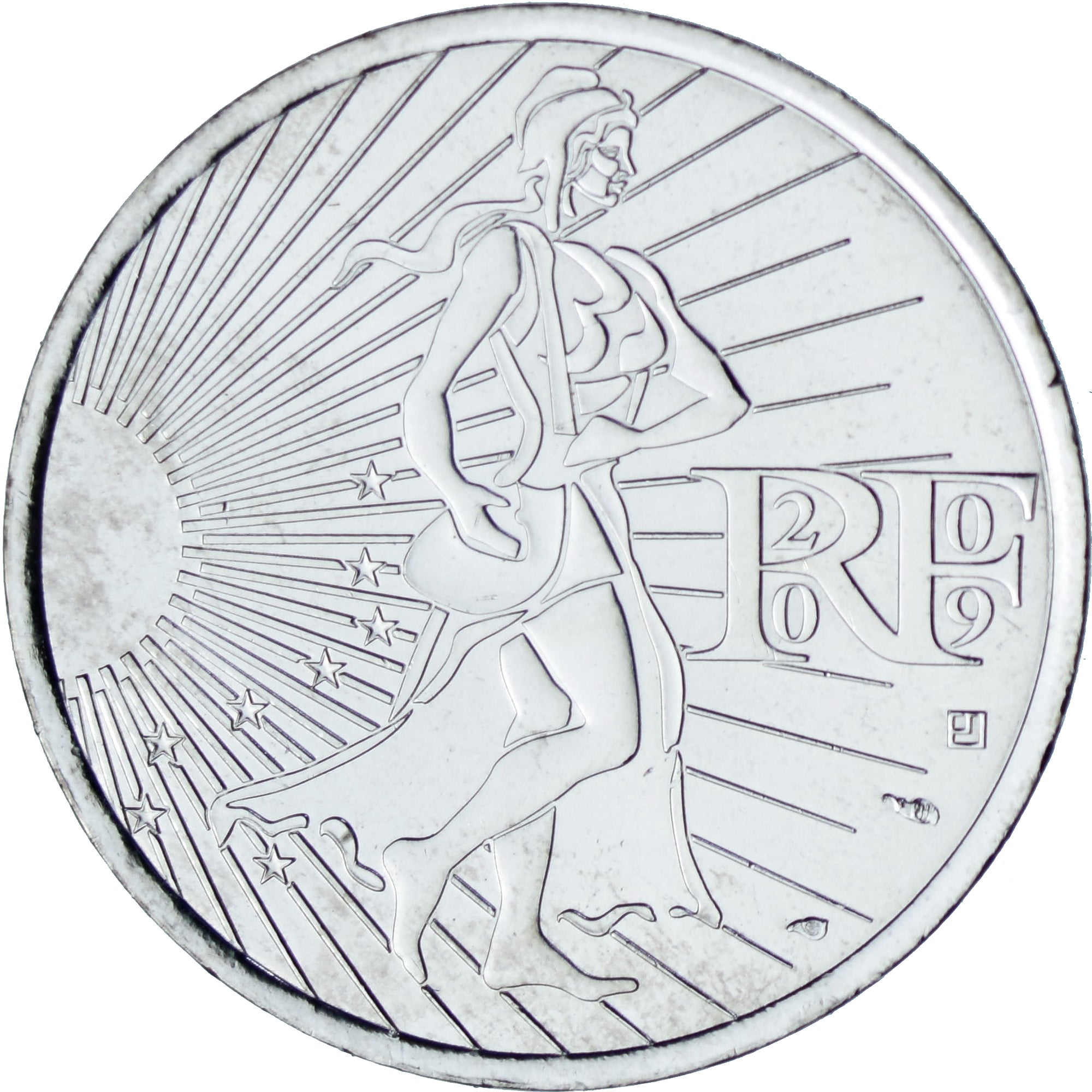 France, 10 Euro, 2009, Semeuse, MS(65-70), Silver