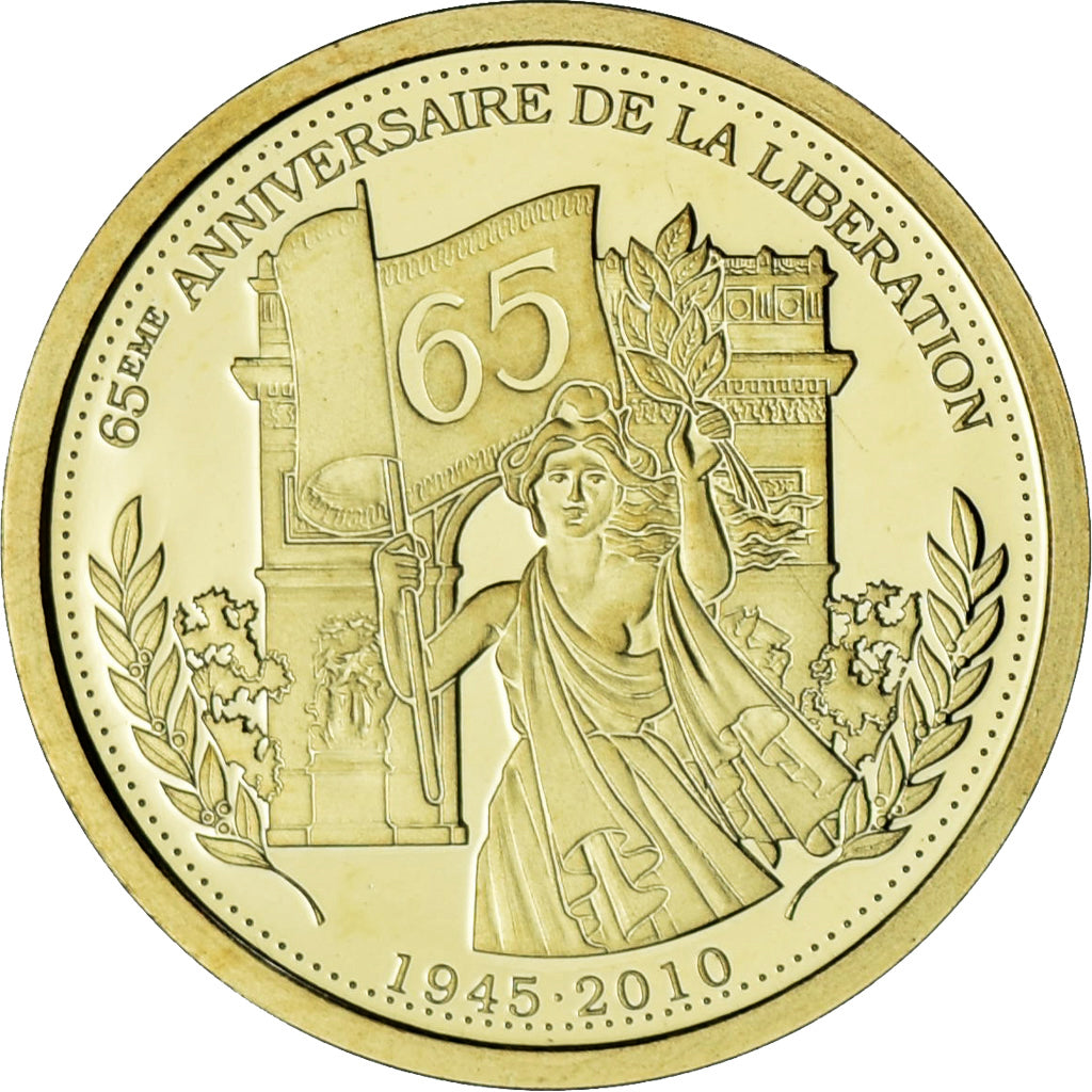 France, Medal, 65ème Anniversaire de la Libération, Gold, MS(65-70)