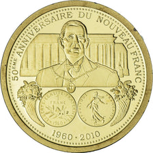 Francia, medalla, Charles de Gaulle, 50eme anniversaire du Nouveau Franc, FDC