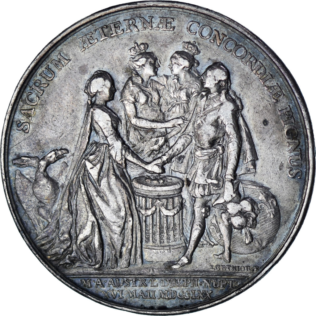 Francia, medalla, Louis XV, Mariage du Dauphin Louis & Marie-Antoinette