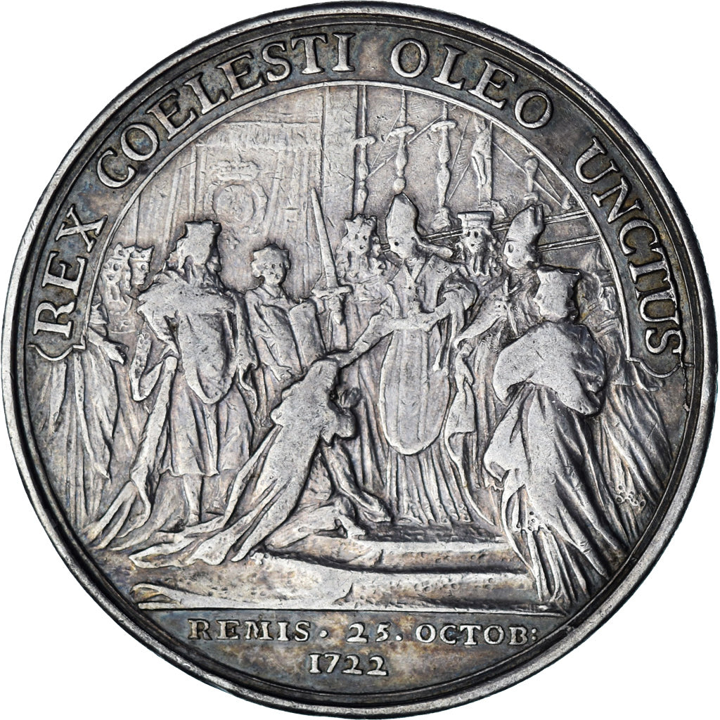 Frankrijk, Medaille, Royal, Reims, Sacre de Louis XV, History, 1722, Rottiers