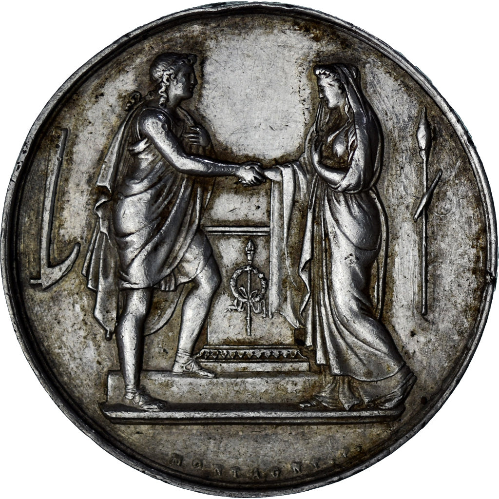 Francja, medal, Noces, Mariage, Religion, Montagny, AU(50-53), Srebro