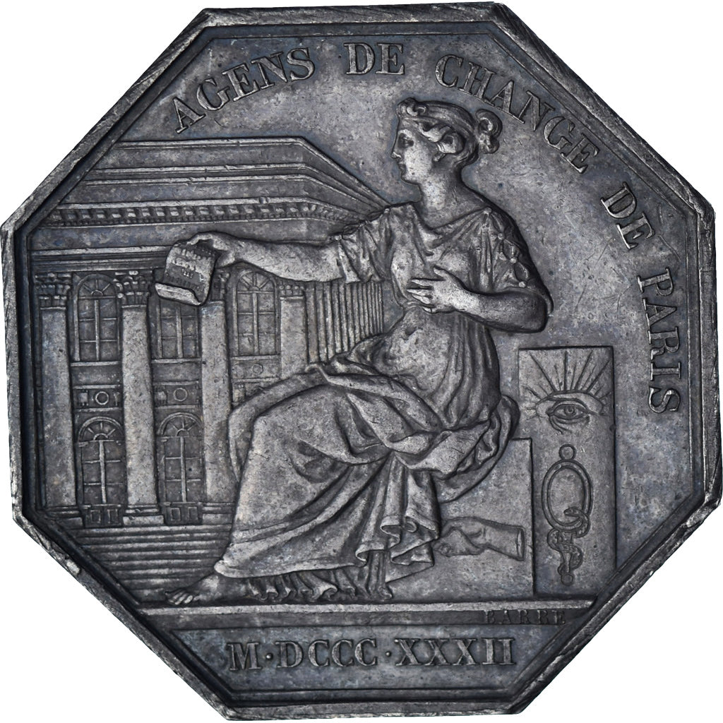 France, Token, Louis-Philippe, Agents de Change de Paris, 1832, Barre