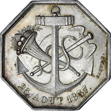 France, Token, Banque du Havre, 1837, Caqué, AU(55-58), Silver