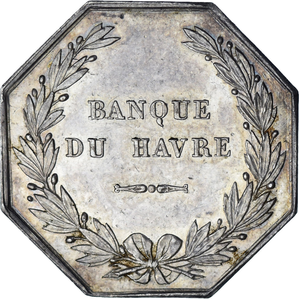 France, Token, Banque du Havre, 1837, Caqué, AU(55-58), Silver