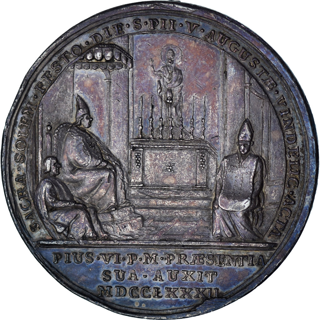 Vatican, Medal, Pie VI, Visite à Augsbourg, An VIII, 1782, Hamerani, AU(50-53)