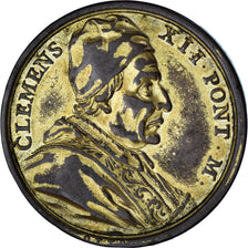 Vaticano, medalla, Clément XII, 1730, Hamerani, MBC, Bronce dorado