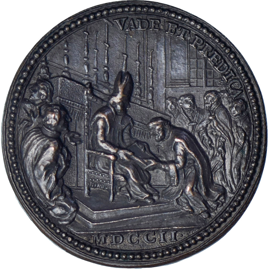 Vaticano, medalla, Clément XI, (1702), Hamerani, Refrappe XIXème, SC, Bronce