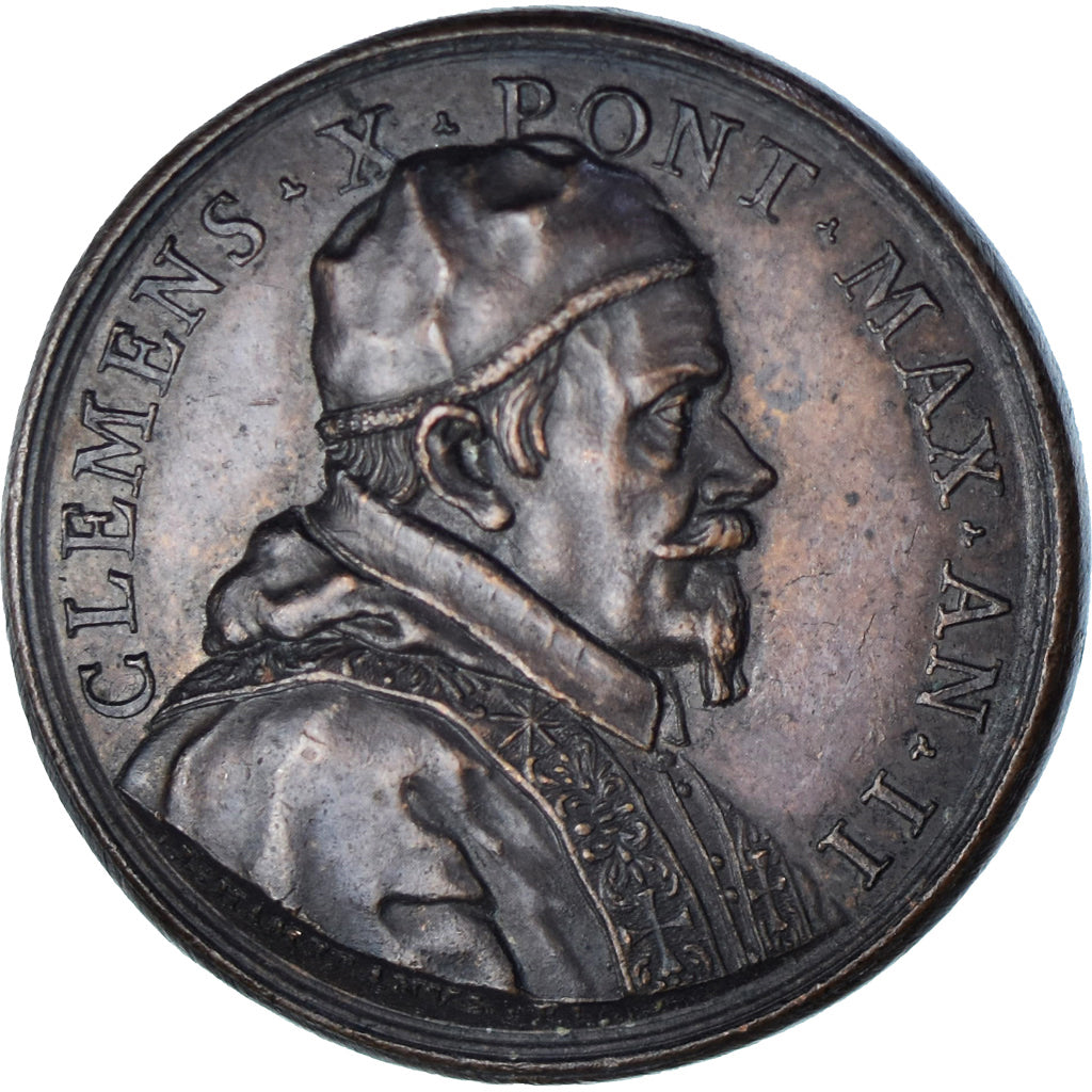 Vatican, Medal, Le Pape Clément X (1670-1676), Hamerani, Refrappe XIXème