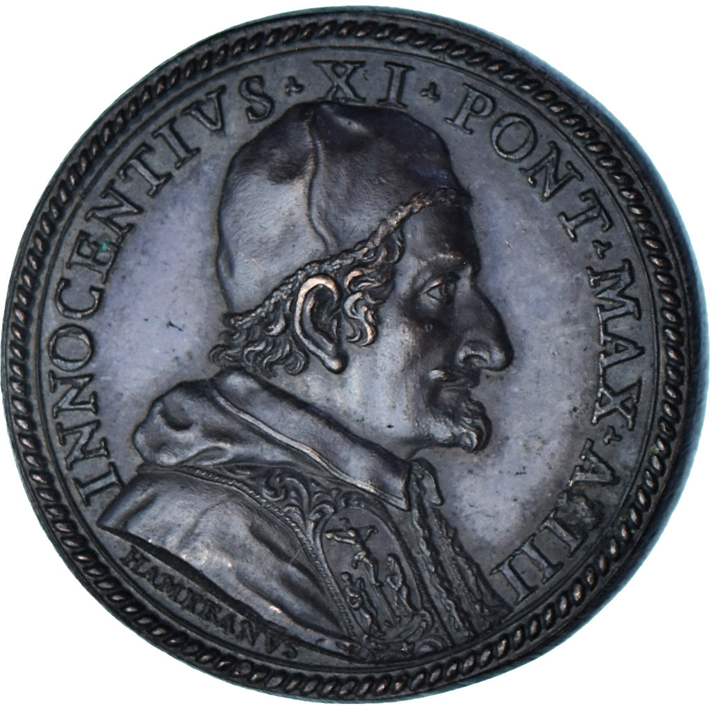 Watykan, medal, Innocent XI, Hamerani, Refrappe XIXème, AU(55-58), Brązowy