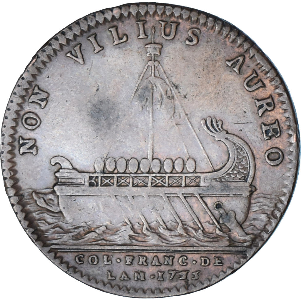 France, Jeton, Louis XV, Colonies françaises de l'Amérique, 1755, TTB, Cuivre