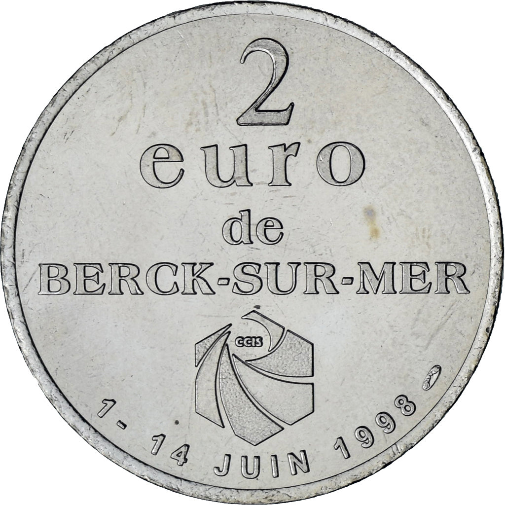 France, Jeton, 2 Euro, Berck-sur-mer, 1998, FDC, Cupro-nickel
