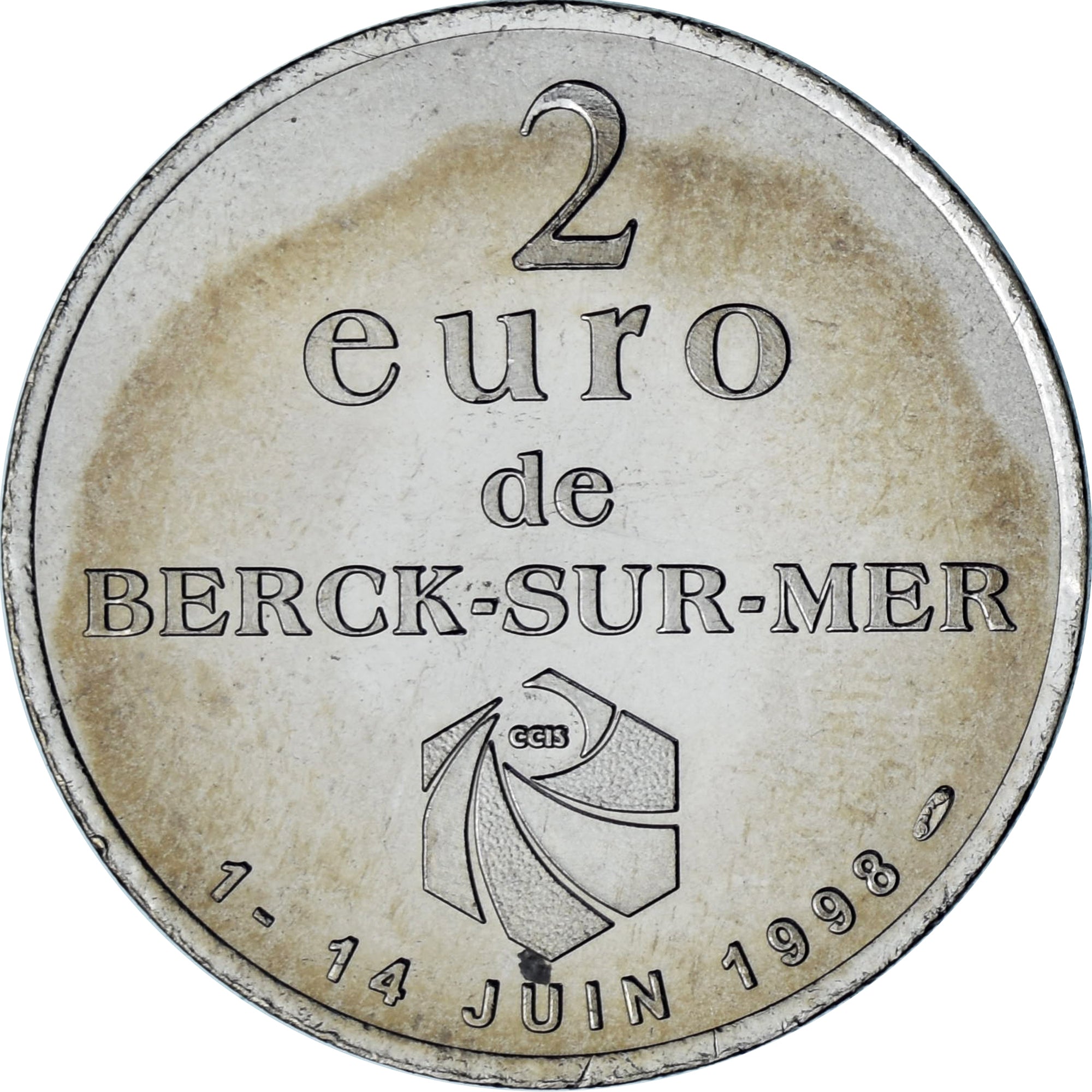 Frankreich, betaalpenning, 2 Euro, Berck-sur-mer, 1998, STGL, Kupfer-Nickel