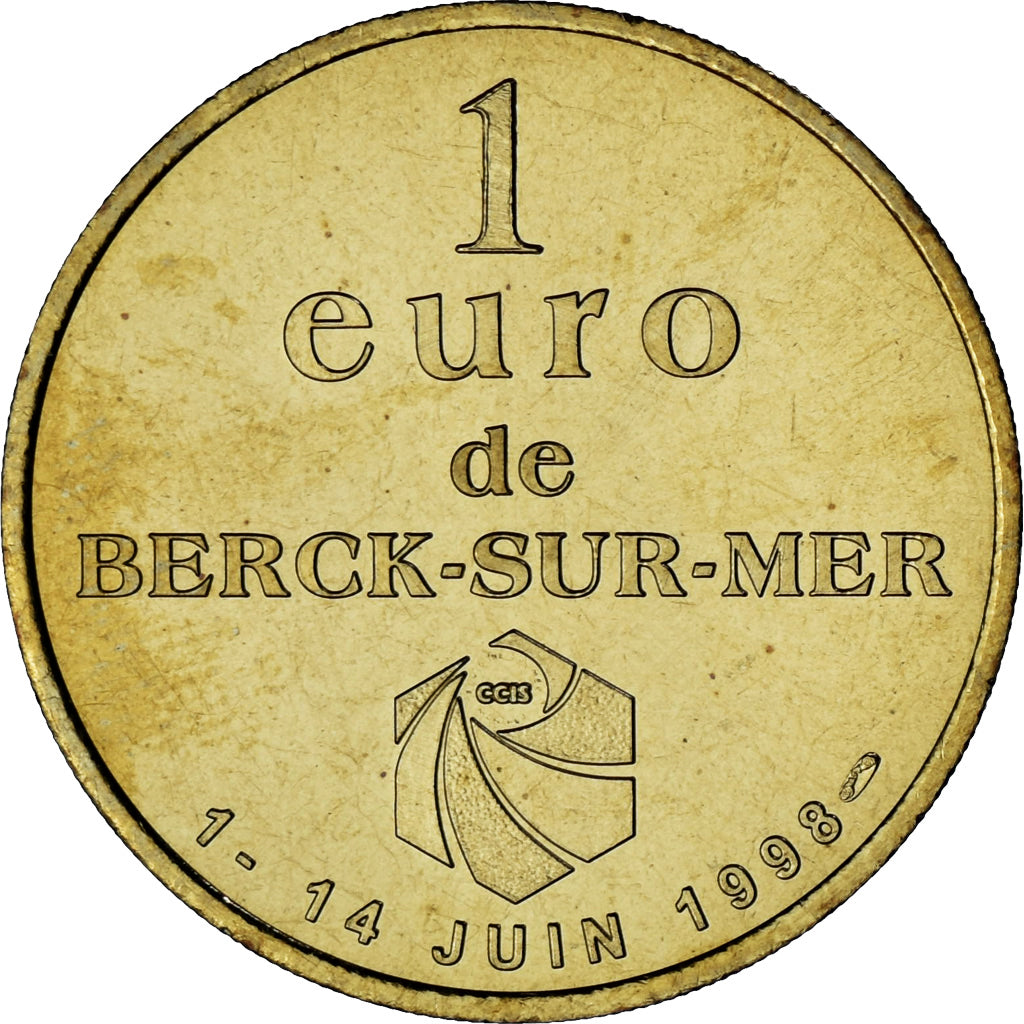Francia, zeton, 1 Euro Berck-sur-mer, 1998, Euro des villes, FDC