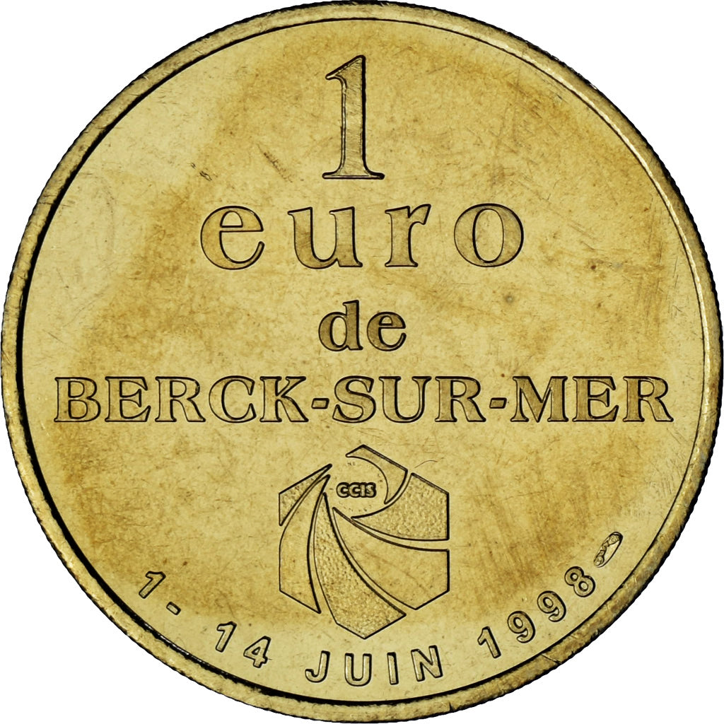 Francia, zeton, 1 Euro Berck-sur-mer, 1998, Euro des villes, FDC