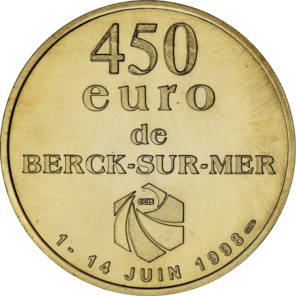 Francia, zeton, 450 Euro Berck-sur-mer, 1998, Euro des villes, FDC, Oro