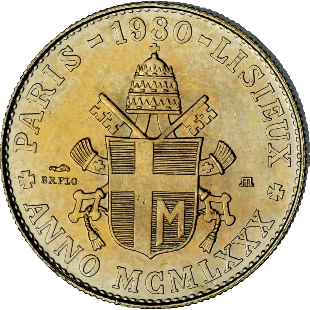 Watykan, medal, Jean-Paul II, Paris-Lisieux, Religie i wierzenia, 1980