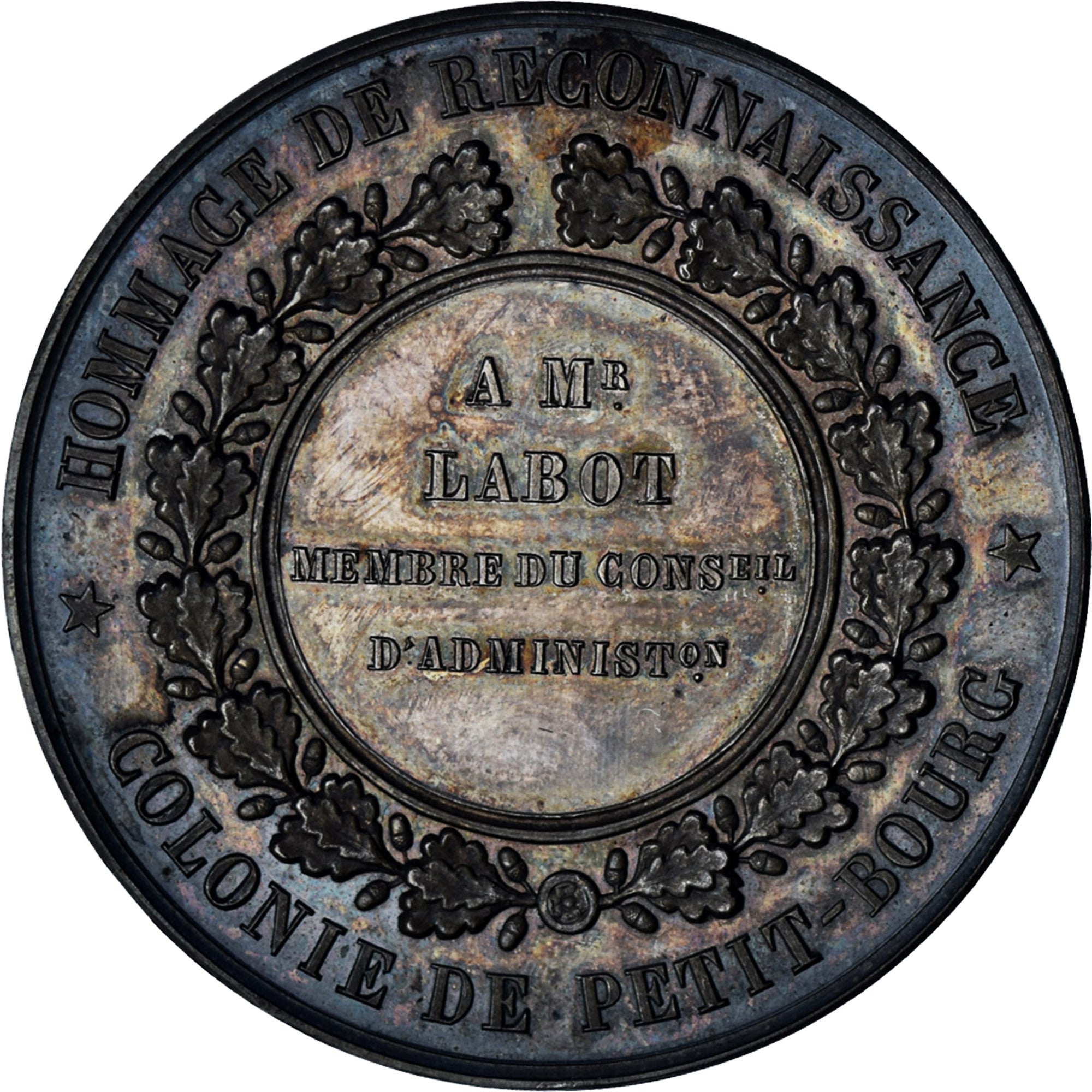 Frankrijk, Medaille, Colonie Agricole de Petit-Bourg, Agriculture, 1860, FDC
