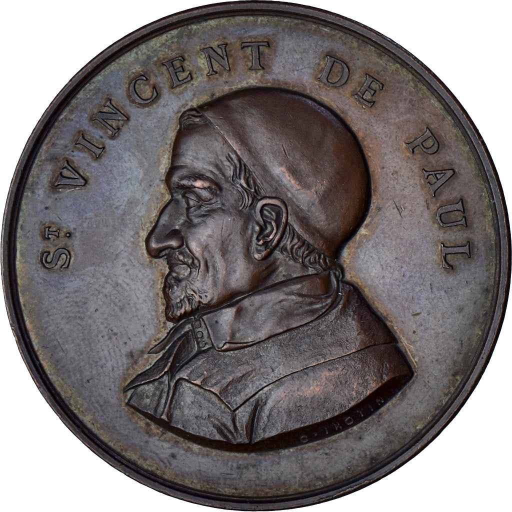 Francja, medal, Religion, Saint Vincent de Paul, Trotin, AU(50-53), Brązowy
