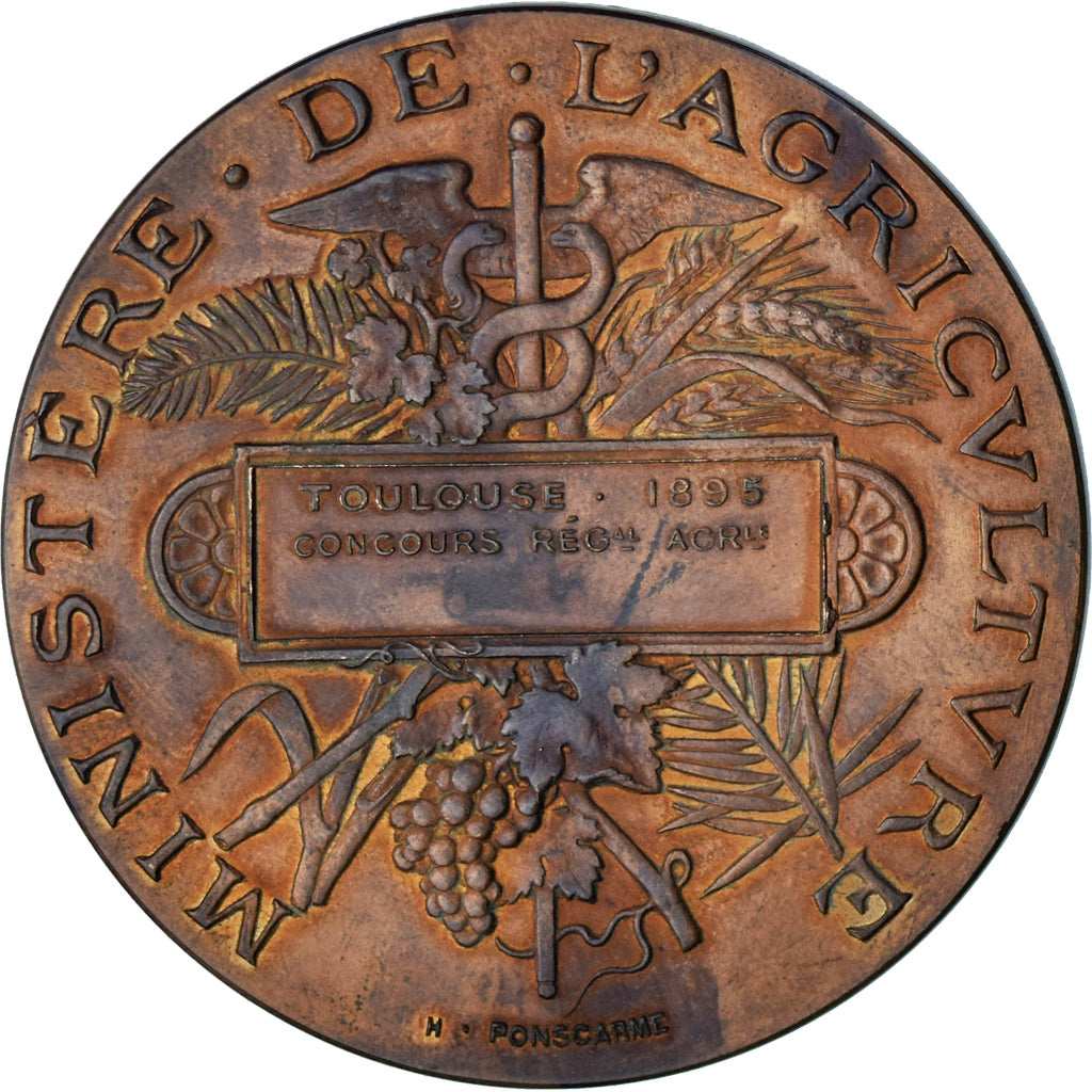 Francja, medal, Concours d'Agriculture de Toulouse, 1895, Ponscarme, AU(55-58)