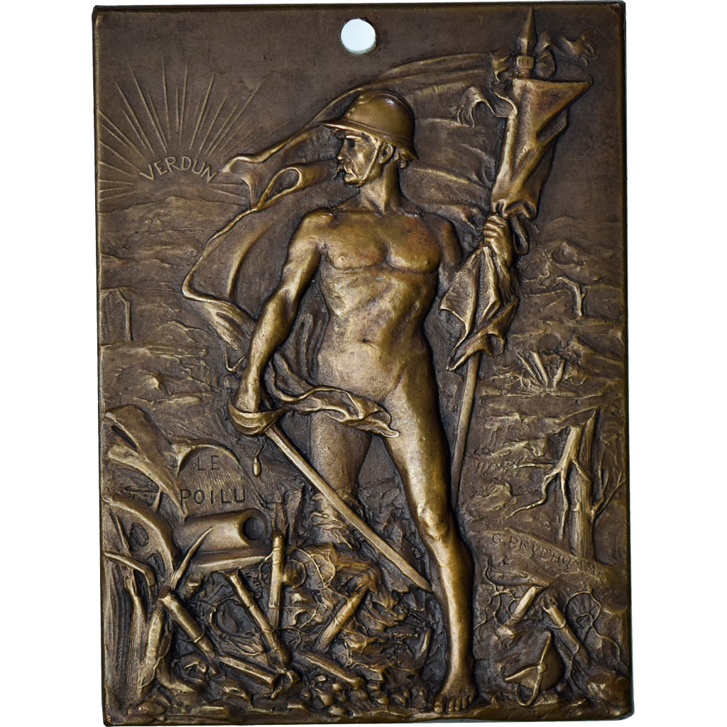 Francia, medalla, La France à Verdun, Le Poilu, WAR, 1916-1917, Prud'homme.G