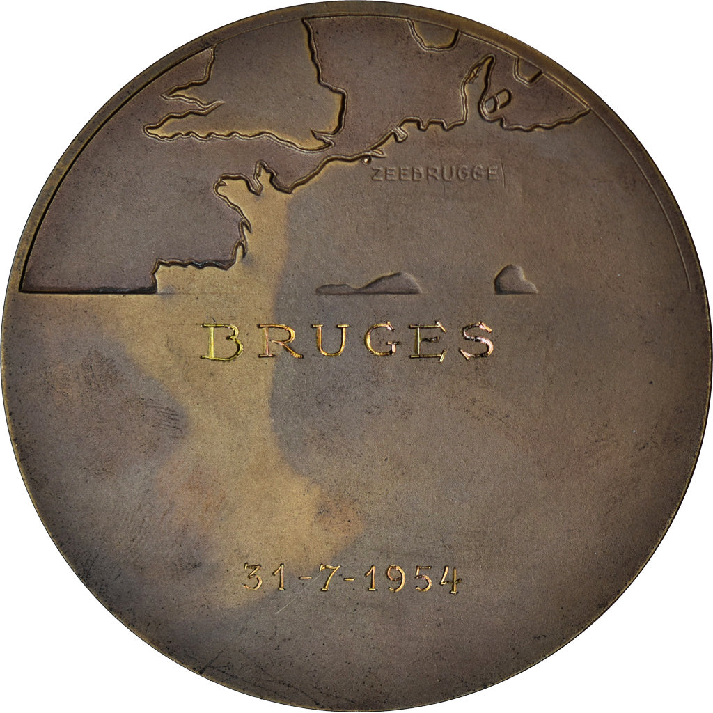 Belgien, Medaille, Bruges, Shipping, 1954, Rolsaerl, UNZ, Bronze