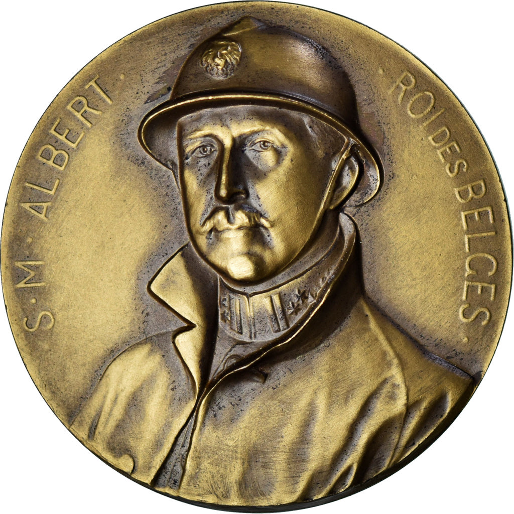 België, Medaille, Bataille de l'Yser, Roi Albert Ier, 1954, UNC-, Bronzen