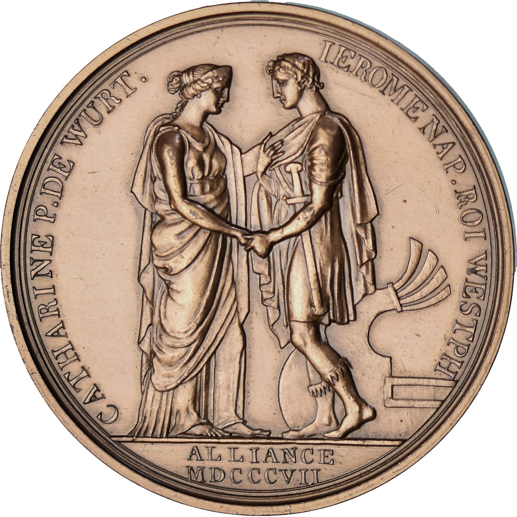 France, Medal, Mariage de Jérôme Napoléon et Catherine de Würtemberg, 1974