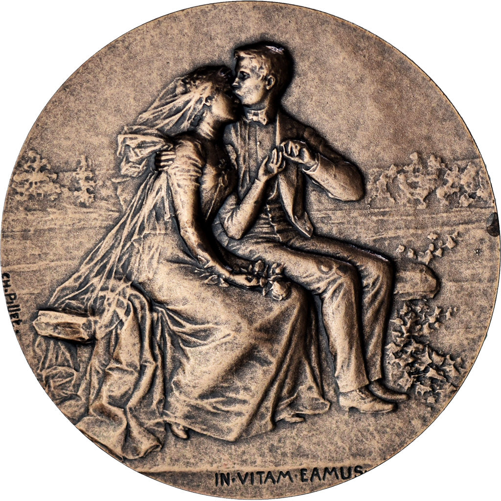 France, Medal, Médaille de mariage, Pillet, AU(55-58), Bronze