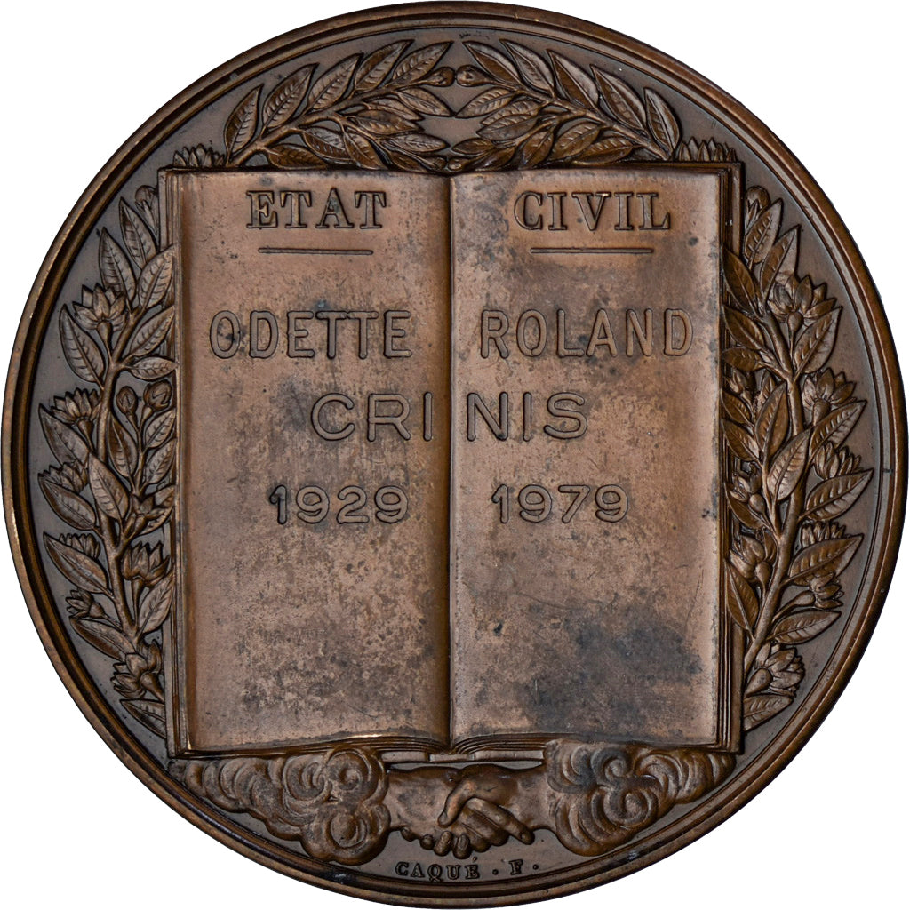 Frankrijk, Medaille, Médaille de mariage, 1979, Caqué, PR, Bronzen