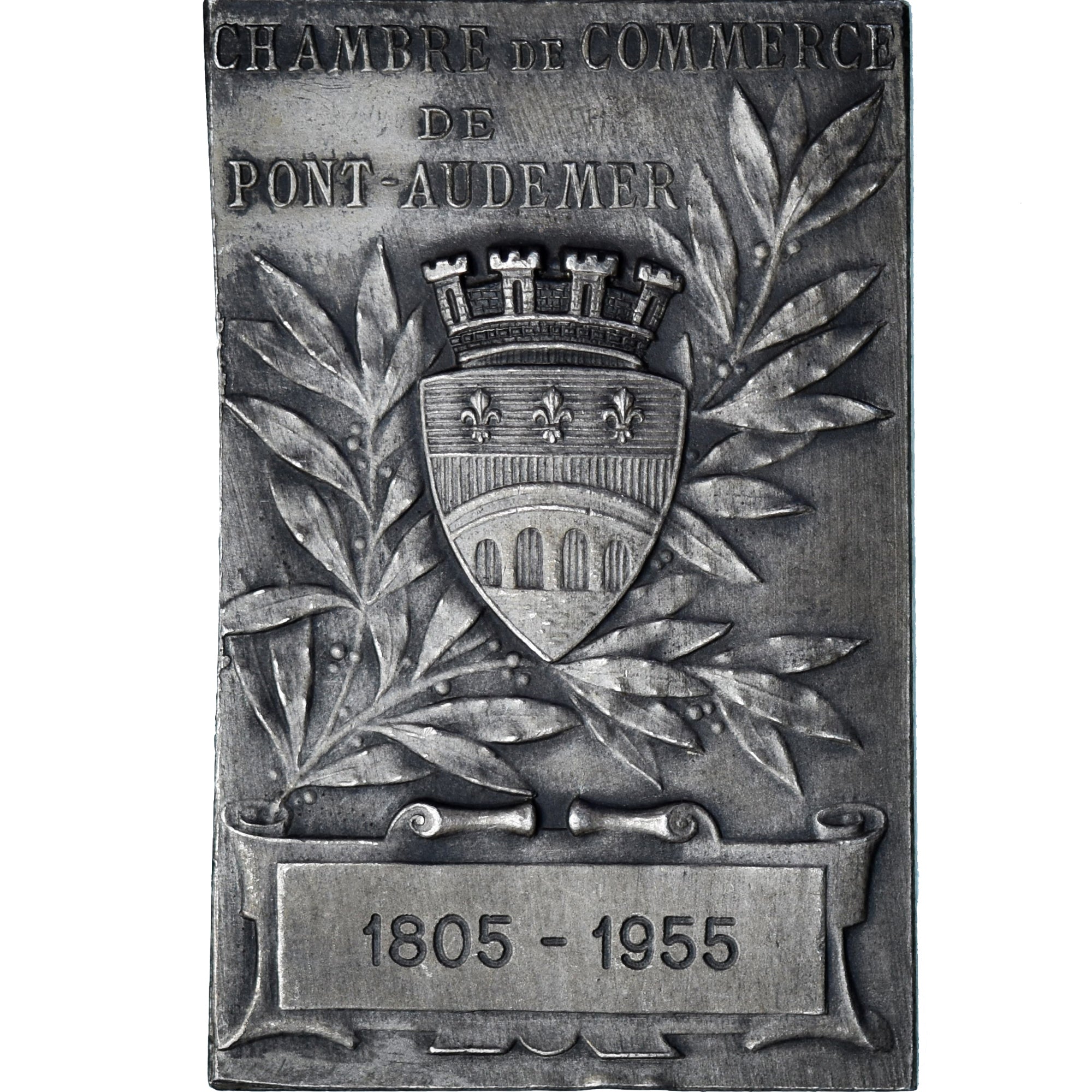 Frankrijk, Medaille, Chambre de Commerce de Pont-Audemer, 1955, PR+, Silvered