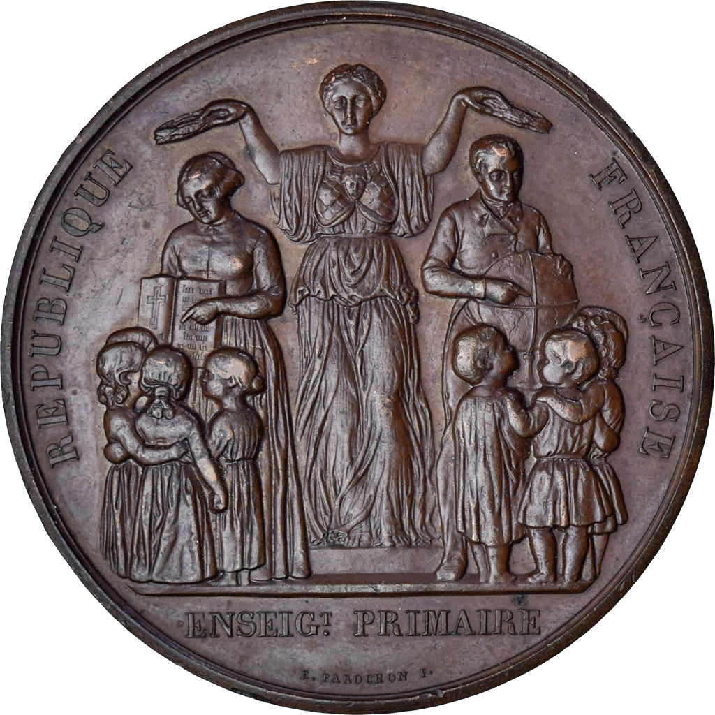 France, Medal, Enseignement Primaire, Gaillon, Eure, 1890-1891, Farochon