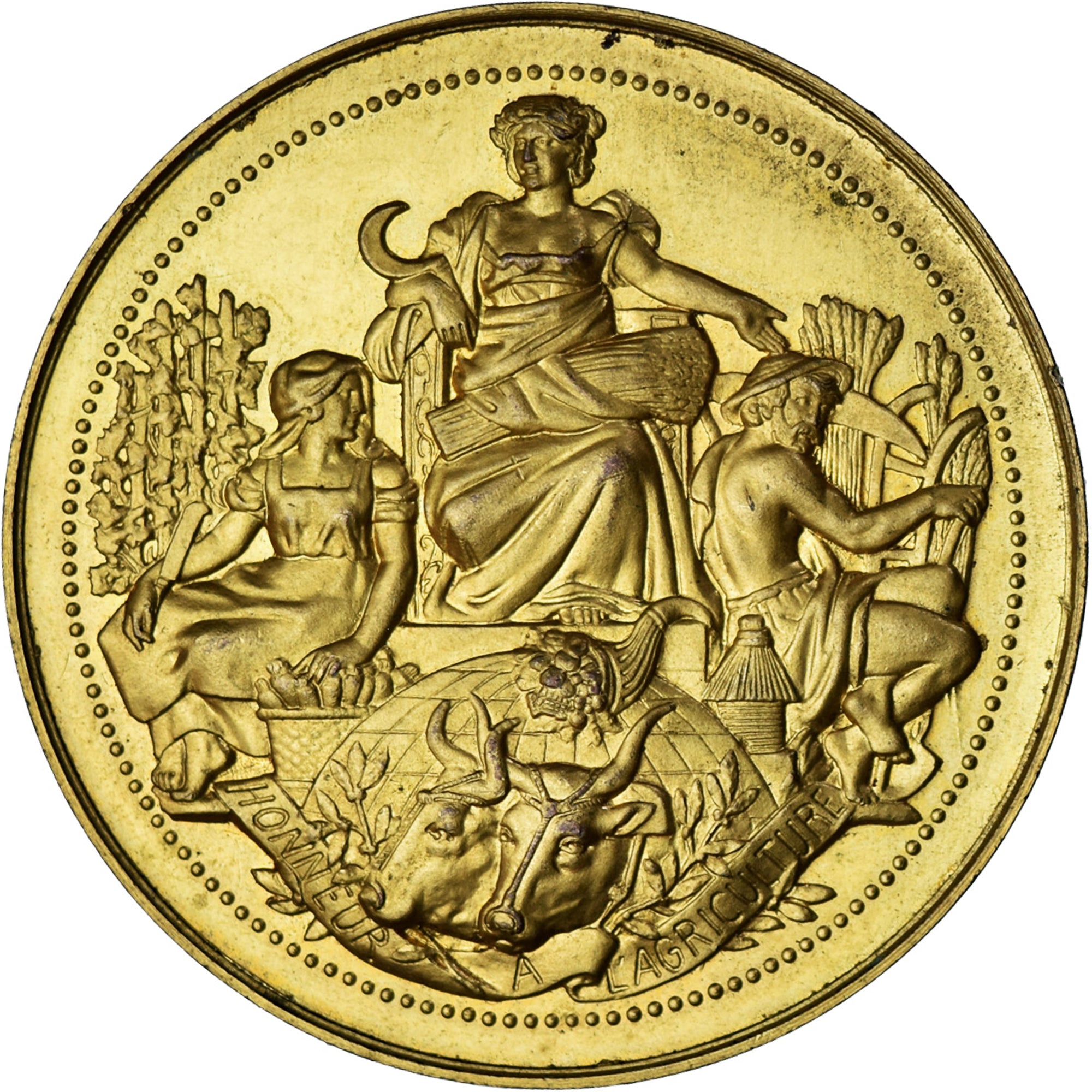 France, Medal, Concours Agricole d'Evreux, AU(55-58), Copper Gilt